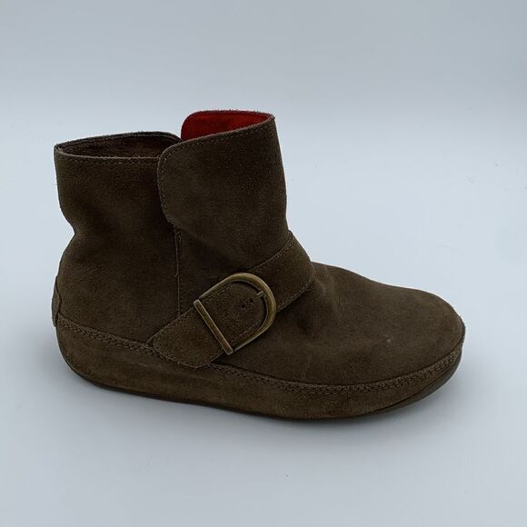 Fitflop Dash style brown suede pull on ankle boots thick active sole woman’s 8 - Picture 4 of 12